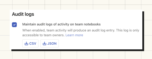 Audit logs