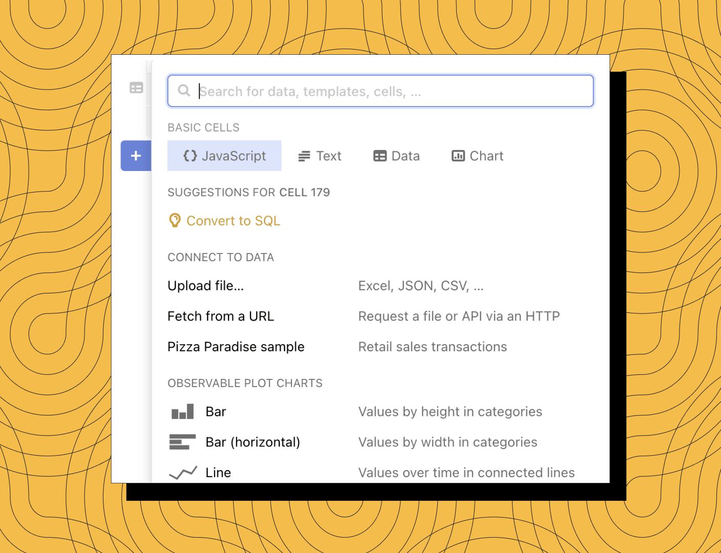 Add Cell Menu